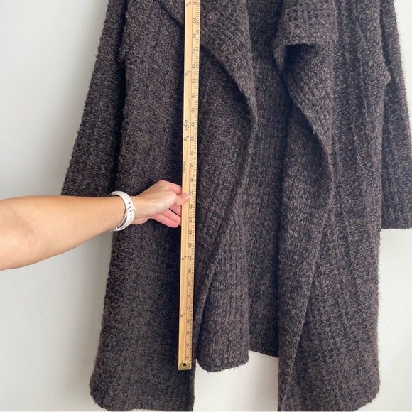 Eileen Fisher wool alpaca chunky knit Brown Long Cardigan Sweater system neutral - Picture 11 of 14